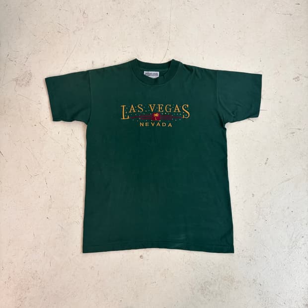 90s USA Las Vegas 빈티지 싱글스티치 반팔티 M
