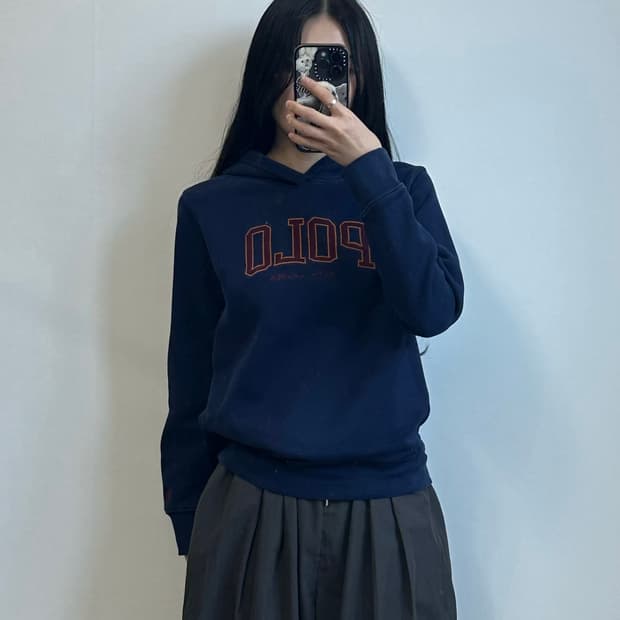 폴로 랄프로렌 신형 자수로고 네이비 후드티