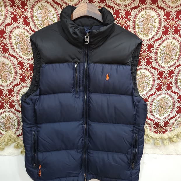 폴로 랄프로렌 배색 오리털 패딩조끼

