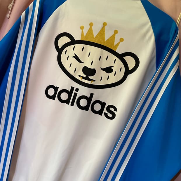 아디다스져지 아디다스 니고베어 트랙탑 새상품급 블루 화이트 불꽃 대장집업