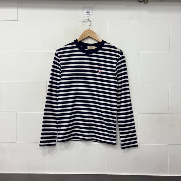 메종키츠네 스트라이프 긴팔티