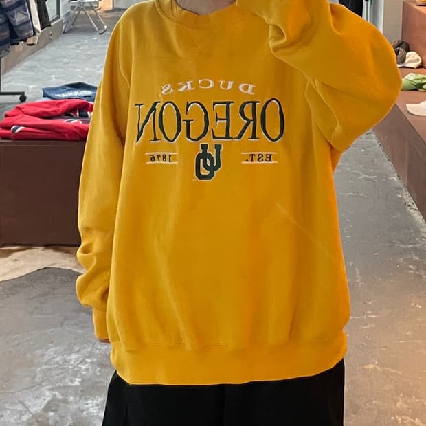 Lee 옐로우컬러 빈티지 맨투맨 스웻 셔츠 H2229