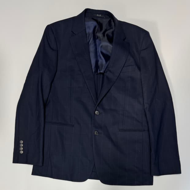 지오송지오 미니멀 체크 블레이저 정장 자켓 L 네이비