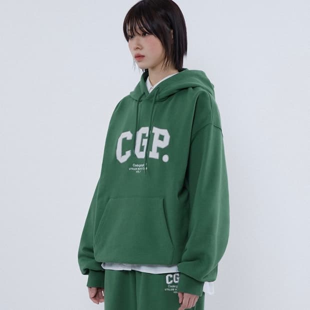 코드그라피 CGP 아치 로고 후디 그린 논기모 M