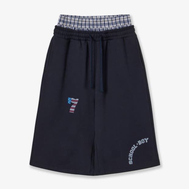 에이이에이이 트렁크 레이어드 스웻쇼츠 네이비