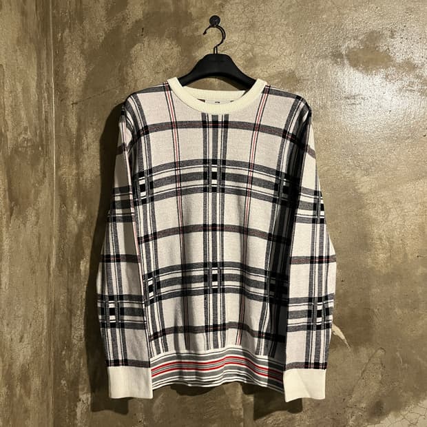 시스템 체크 라운드 니트