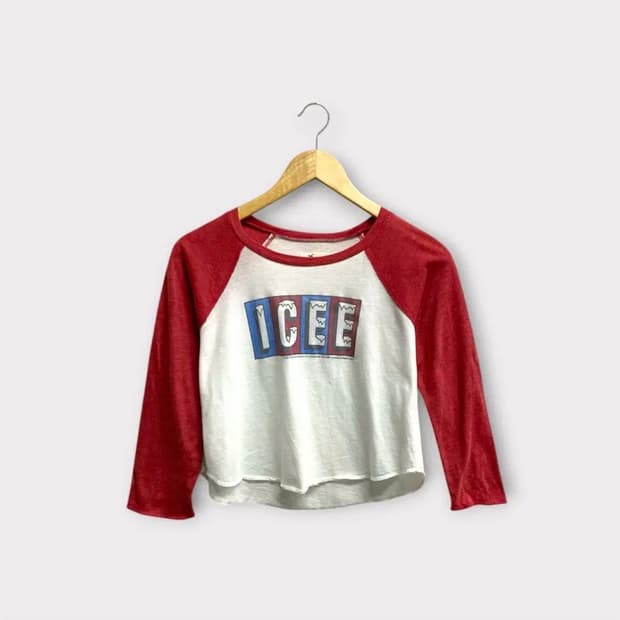 Hollister ICEE 래글런 크롭 티셔츠 S