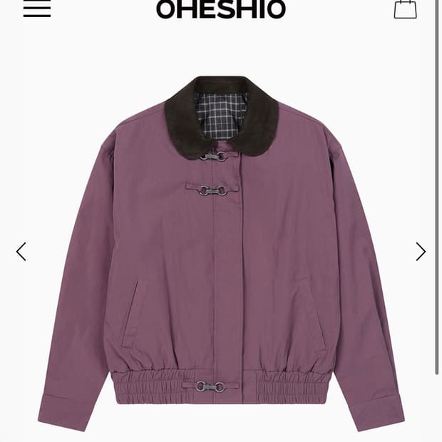 오헤시오 부클 봄버 자켓 와인