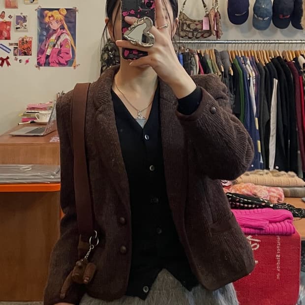 브라운 울 블레이저 [무배]