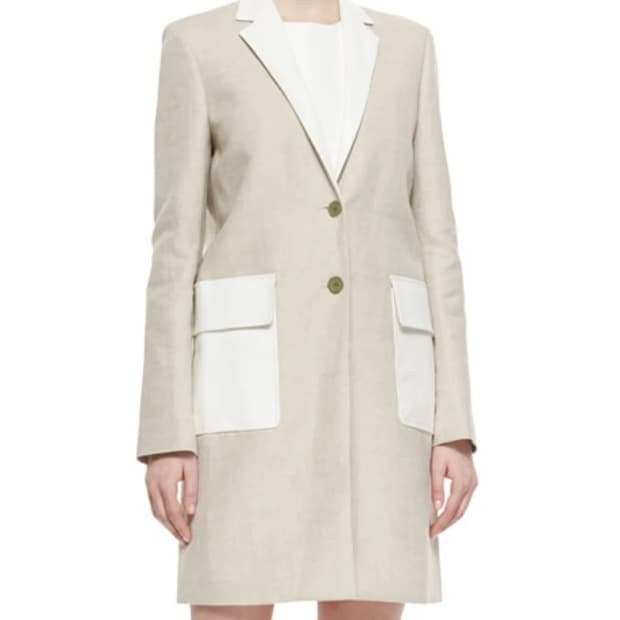 띠어리 LAGATA 양가죽 린넨 코트