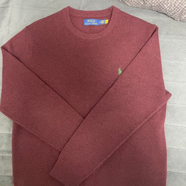 폴로 버건디 울 니트 