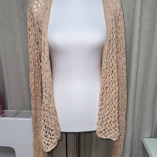 Netted knit cardigan 