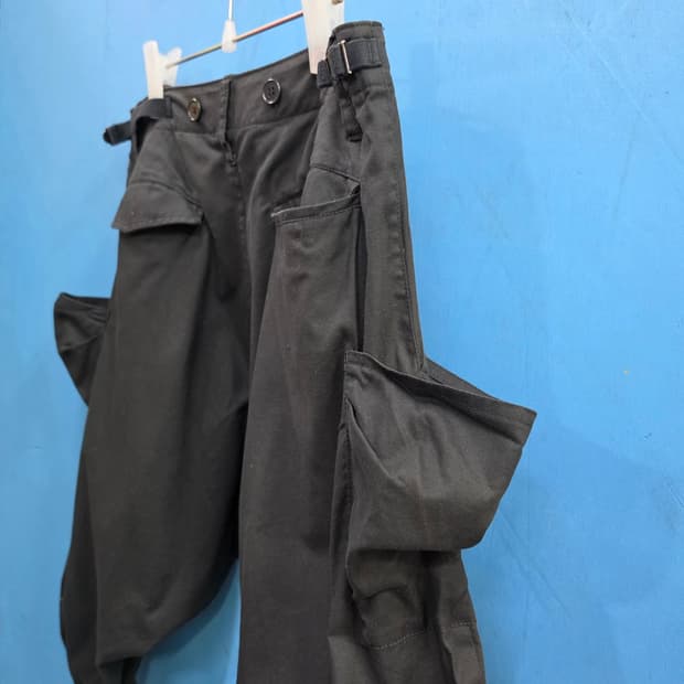 Gomme 고무 사루엘 배기 카고 7부 반바지팬츠