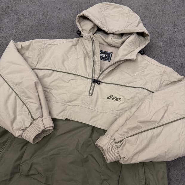 [ 정품/100 ] 아식스 올드스쿨 아노락 바람막이 자켓
