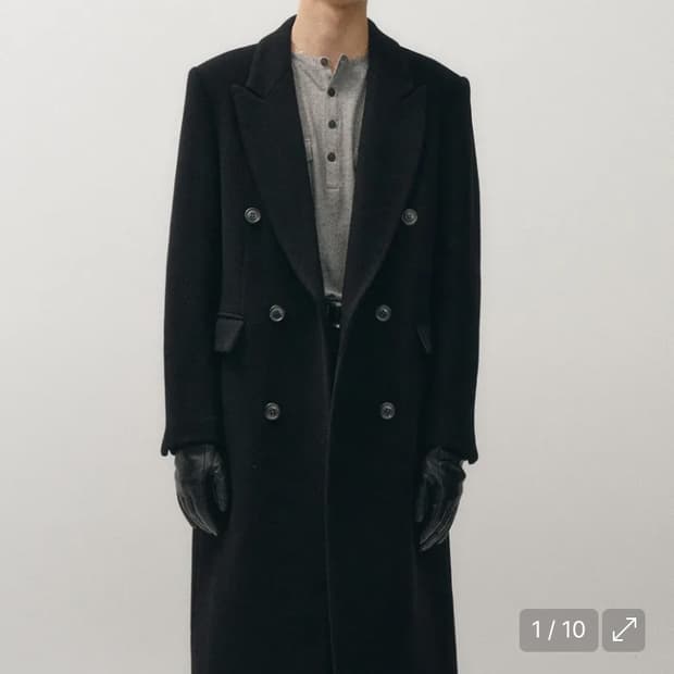 노이어 캐시미어 더블 브레스티드 코트 (블랙) 48사이즈 팔아요