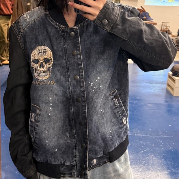 Buckaroo 버커루 스컬 데님 봄버 자켓