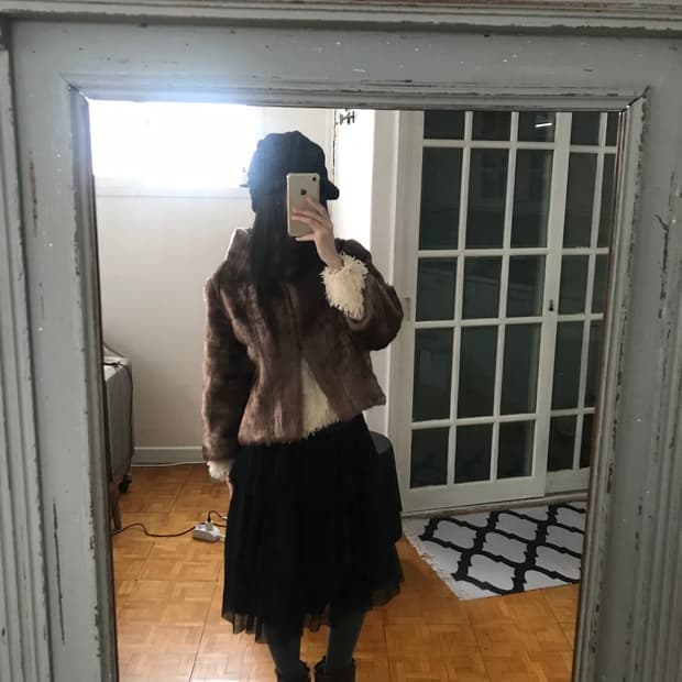 vintage brown fur jacket