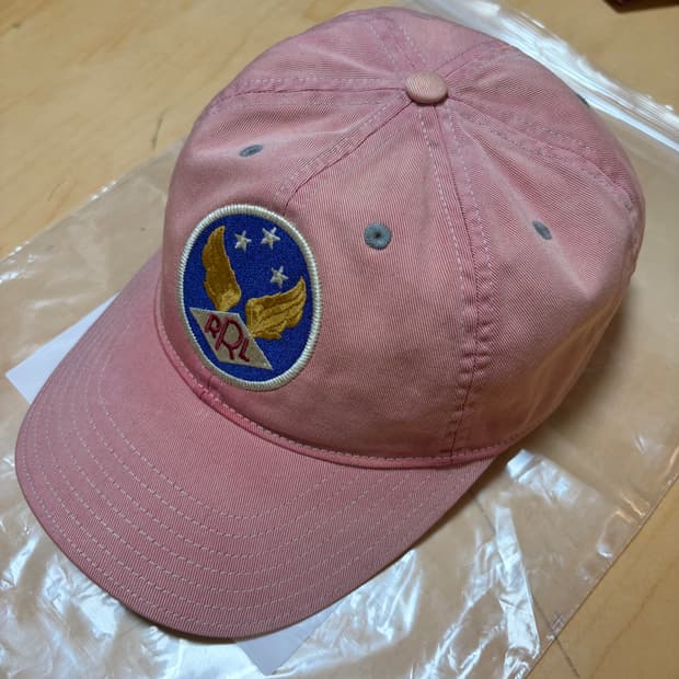 더블알엘 rrl 윙드로고 윙로고 볼캡 핑크