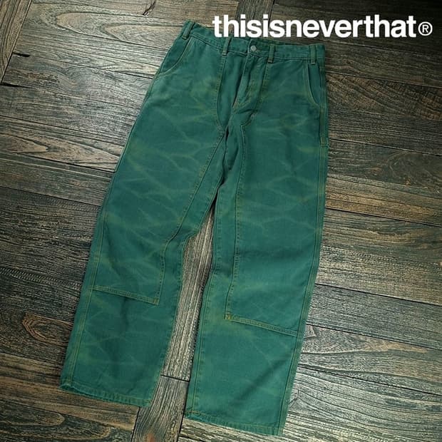 [디스이즈네버댓] 더블니 크랙 카펜터 팬츠 그린 M19545