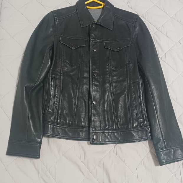 빈티지 가죽 트러커 자켓