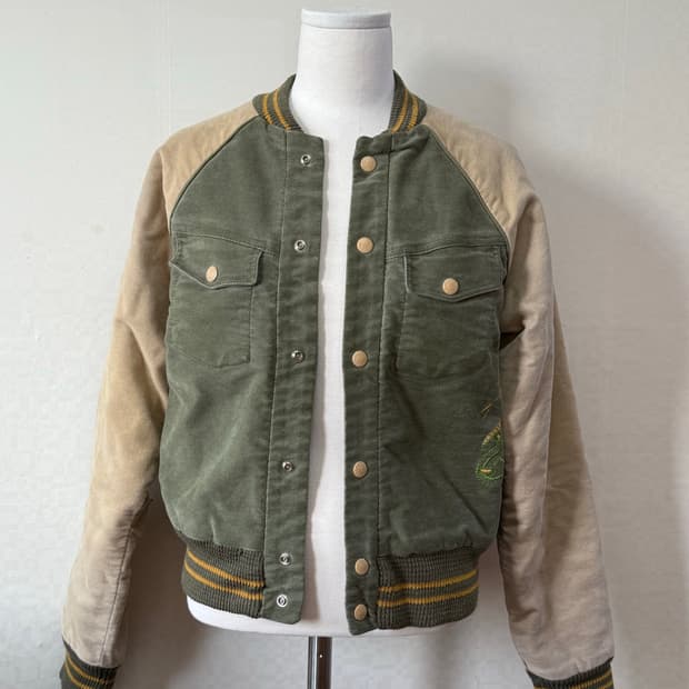 빈티지 코튼 스카잔 블루종