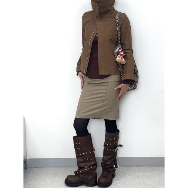 빈티지 미디 스커트