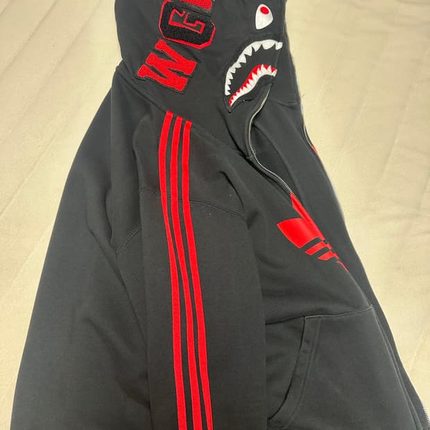 베이프X아디다스 샤크후드 US XL사이즈