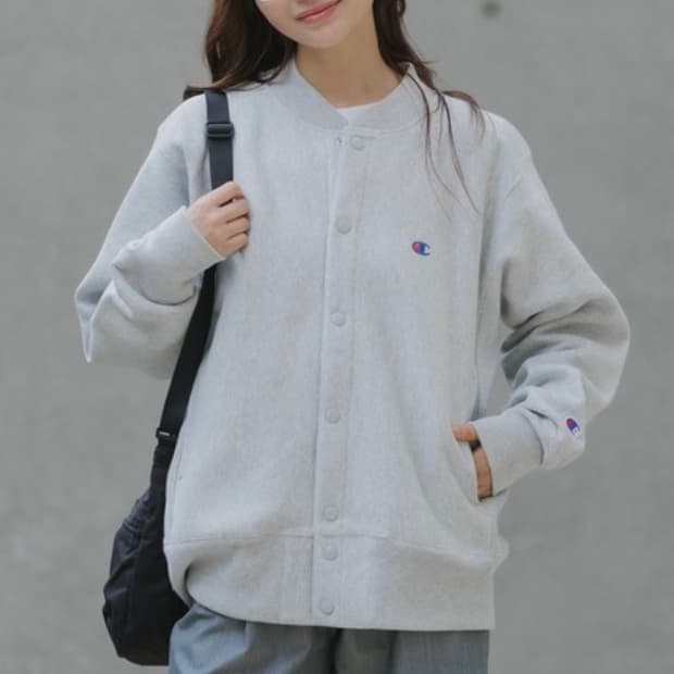 챔피온 스냅 스웻셔츠 챔피온 점퍼