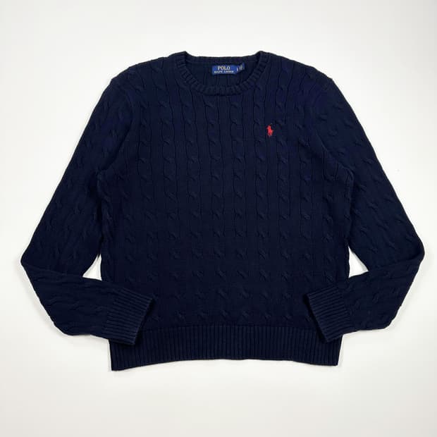 폴로 랄프로렌 클래식 케이블 니트 네이비 L
