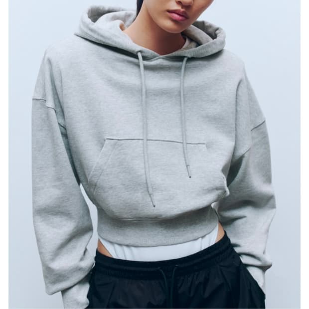 새제품L H&M 에이치앤엠 x 워드로브.NYC 크롭 후드 콜라보 한정판