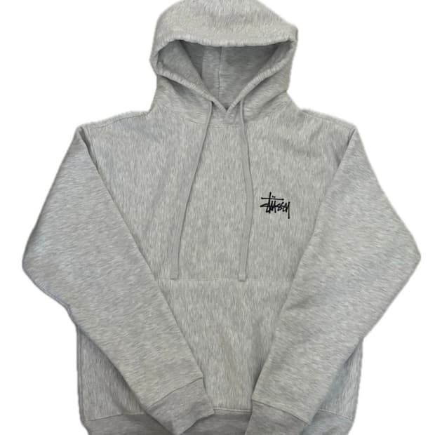 스투시 베이직 후드티 애쉬헤더 s