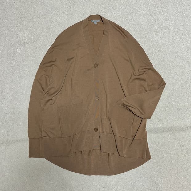 코스 브이넥 오버핏 울 가디건