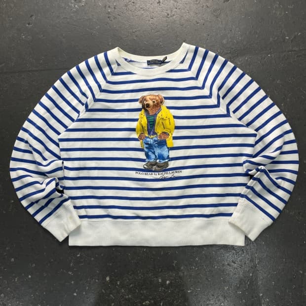 100 폴로 랄프로렌 베어 스트라이프 맨투맨