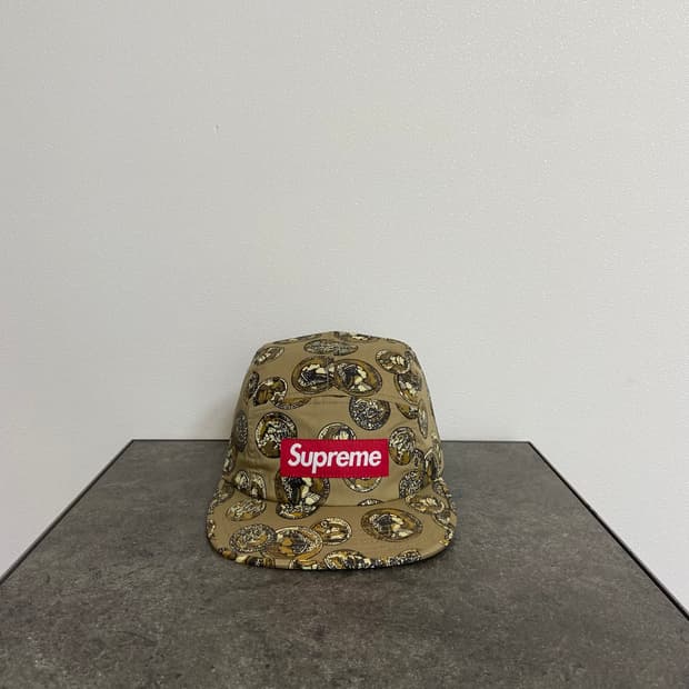 (OS) 슈프림 박스로고 캠프캡 모자 코인 탄 베이지