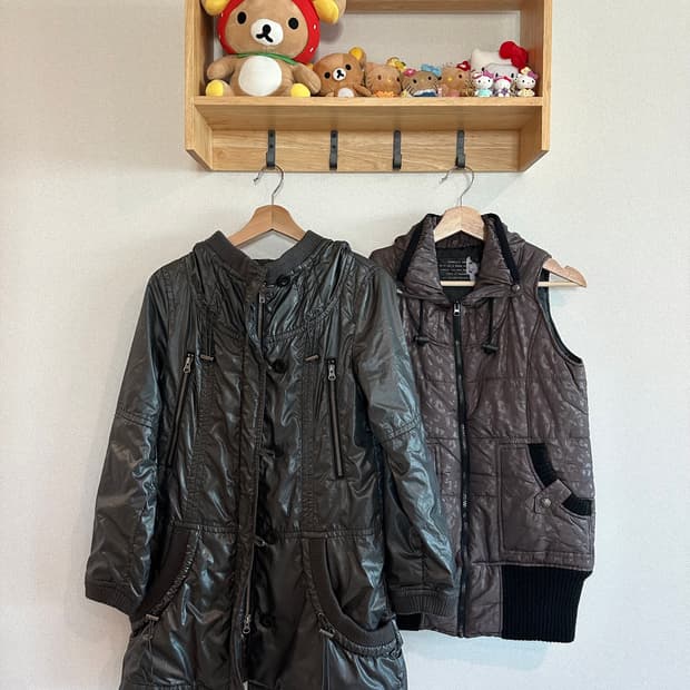 jpn 펑크 y2k 디테일 점퍼, 패딩조끼