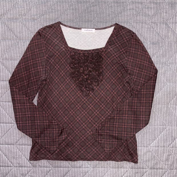 브라운 체크 탑