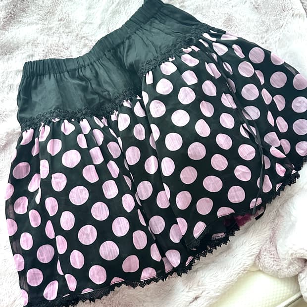 도트 레이스 스커트