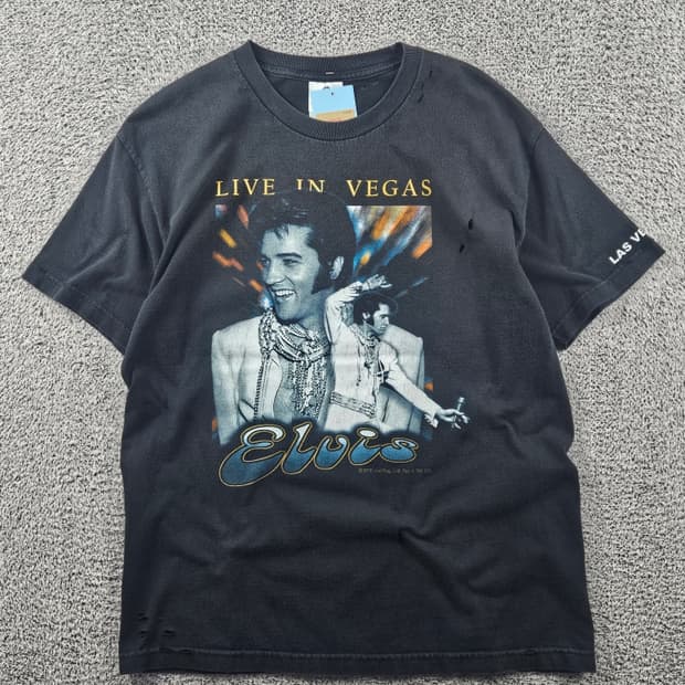 00's 엘비스 프레슬리 라이브 인 베가스 반팔 티셔츠 (L)/11438