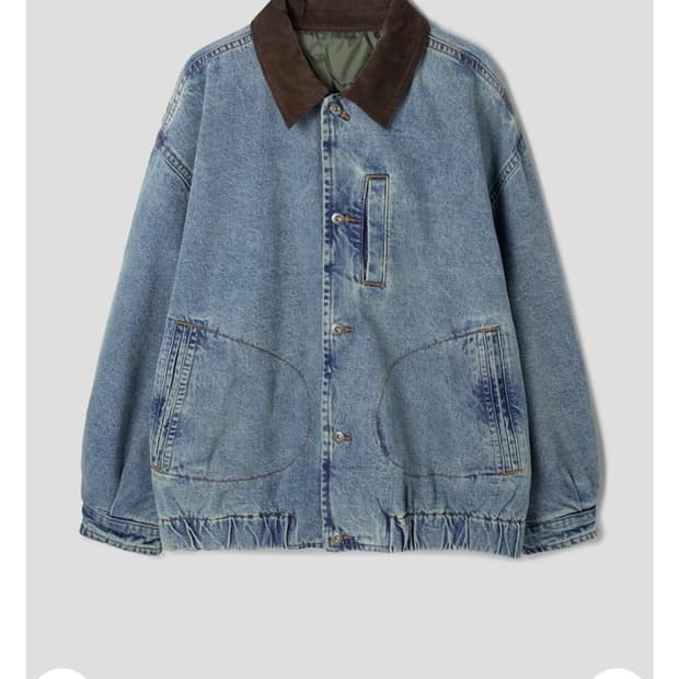 에잇세컨즈 빈티지 코듀로이 카라 데님 패딩 판매합니다