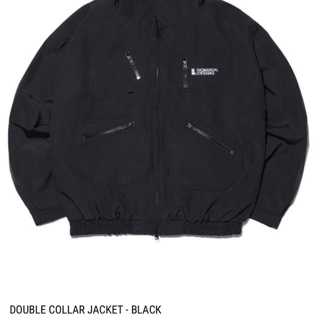 노매뉴얼 DOUBLE COLLAR JACKET - BLACK