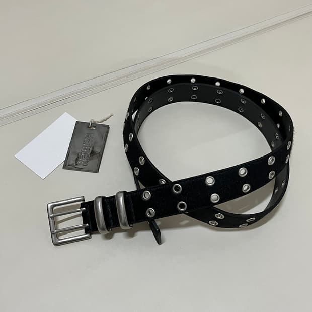[카미엔XMJD] 더블 홀 벨트 블랙