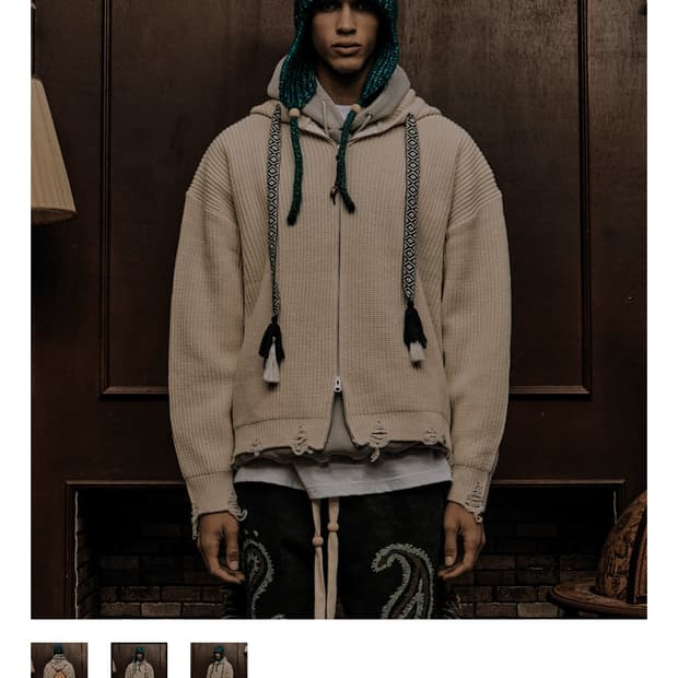 ESEELMI PIXEL HOOD CARDIGAN