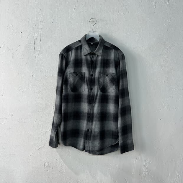유니클로 체크남방 셔츠 M