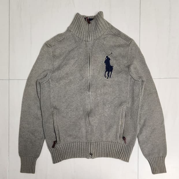 폴로 빅포니 네이비 니트집업 M
