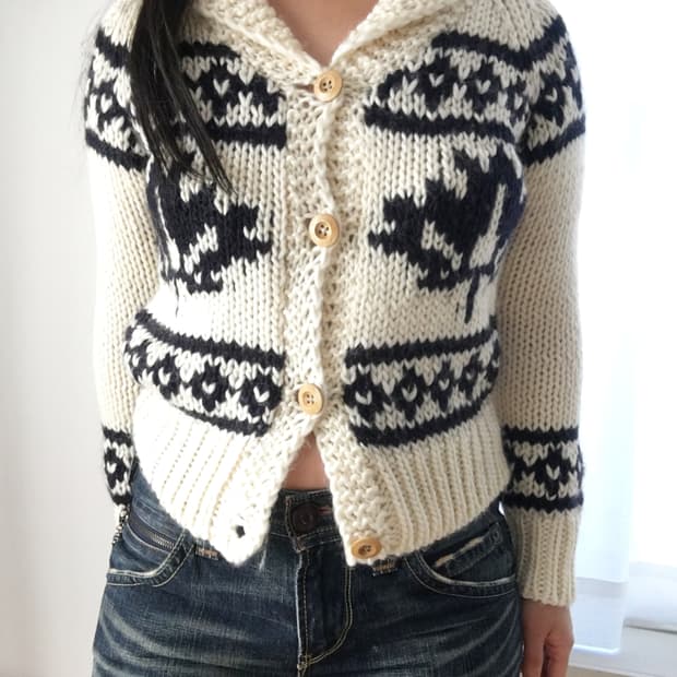 Cowichan-style knit cardigan 코위찬 가디건