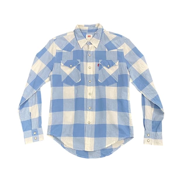 Levi’s 하늘색 체크 웨스턴 셔츠