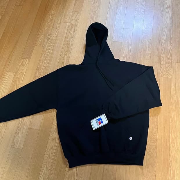 [XL] 90s 데드스탁 빈티지 러셀 후드 블랙