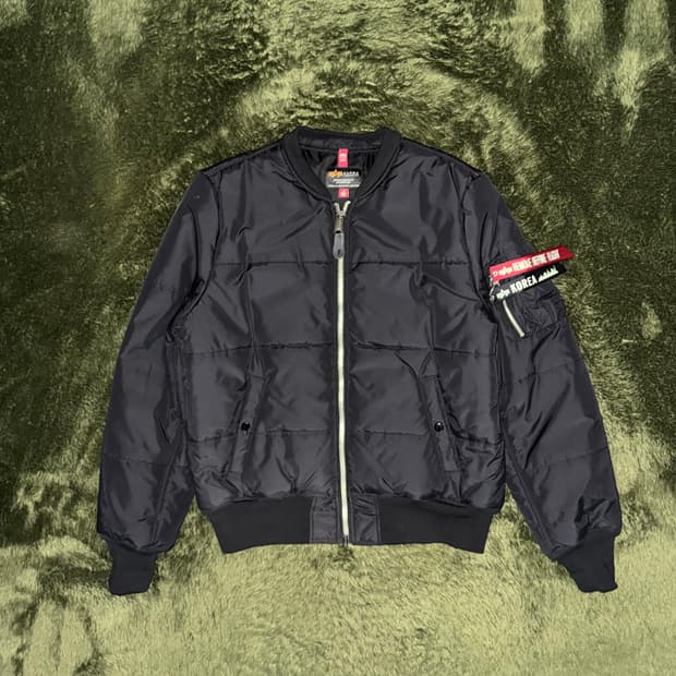 [L] 알파인더스트리 퀼티드 MA-1 푸퍼 자켓 블랙