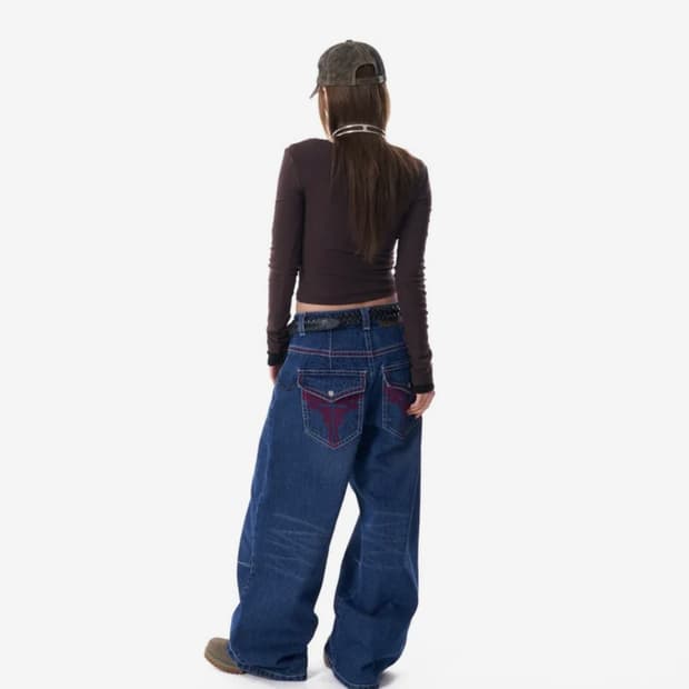 CROS2 Washed Denim Pants (Blue)