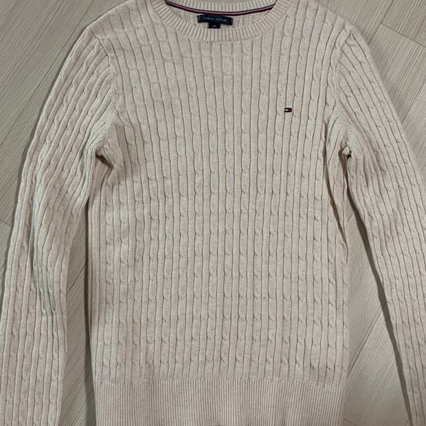 타미힐피거 여성 꽈배기 니트 오트밀 S